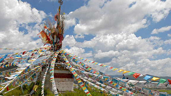 Imagen de un centro de Yoga tibetano en el Tibet